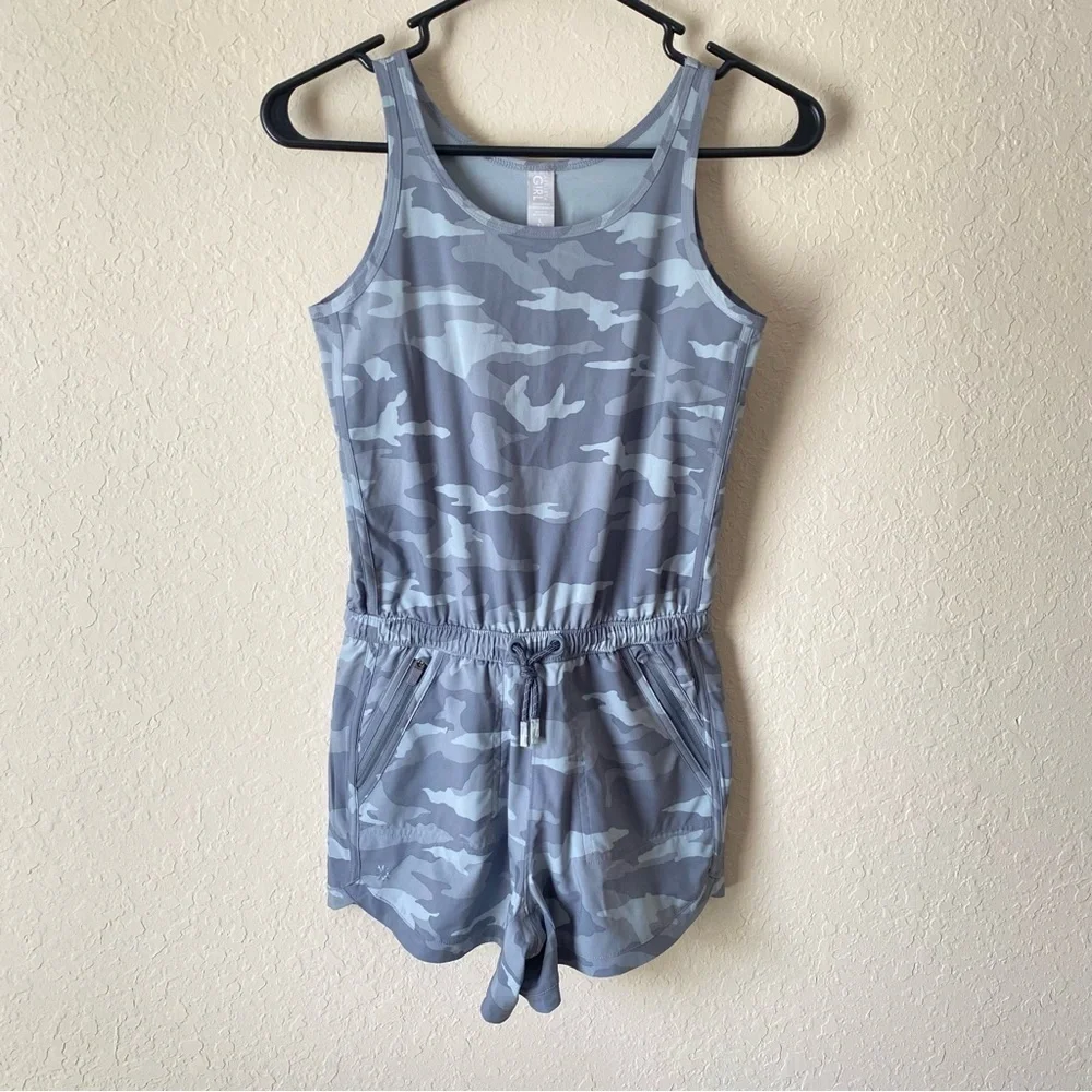 Athleta Girl | Girl's On The Go Romper Size Large 12 Camo Gray